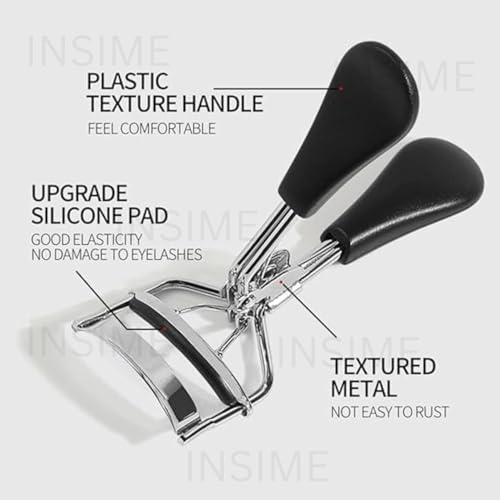INSIME Pro eyelash curler for women | Strong, Contoured Eyelash curler tool for Pinch free Non slip Eye lash curl | Eye opening, Voluminous Eye lash curler for women - Image 3