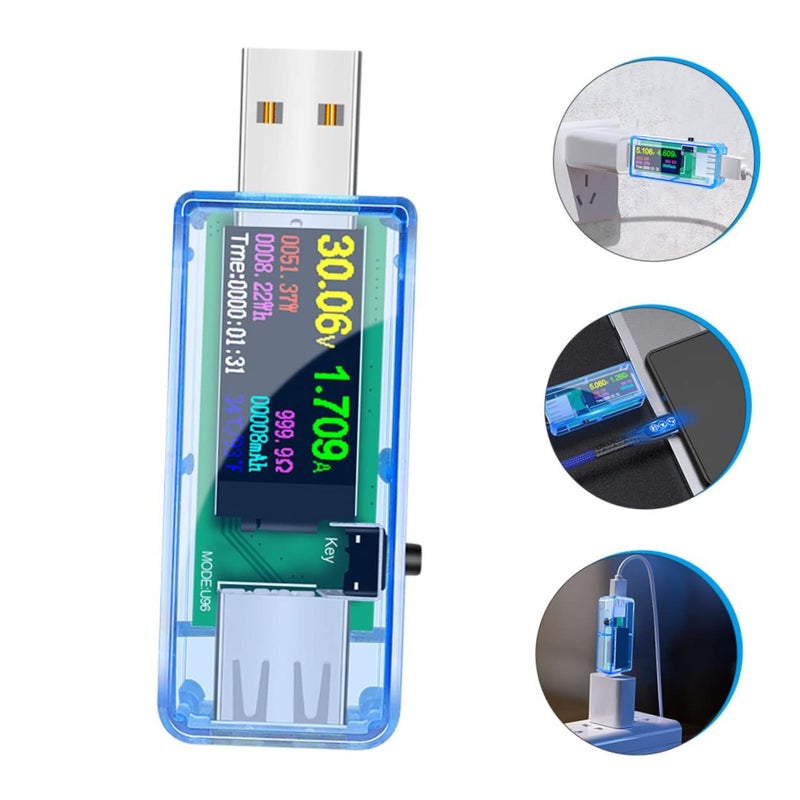 5 قطع جهاز قياس واط USB بشاشة LCD لقياس الجهد والتيار لشواحن وأجهزة بنك الطاقة والأجهزة - Image 4