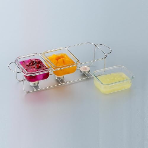 Incrizma Glass Chafing Dish Buffet Set 3 in 1-3x650 ml Chafing Dishes for Buffet - Warming Trays for Food - Chafers and Buffet Warmers Setsfor Birthday, Wedding Party | Food Warmer Kit - Image 4