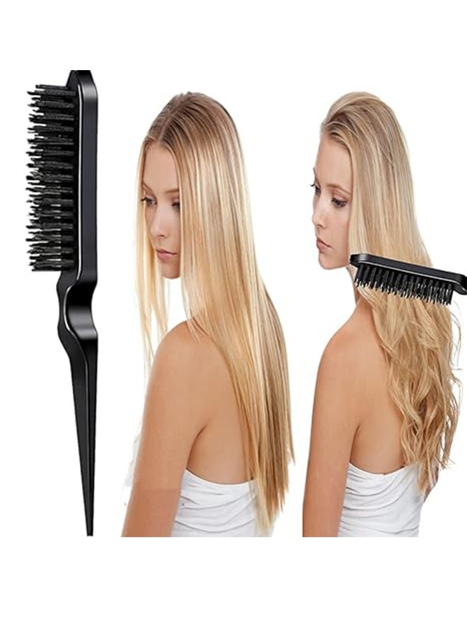 Generic 8-Piece Black Hairbrush Set With 4-Piece Topsy Tail Tools, Teasing Bristle Brush, Edge Control Brush And 2-Piece Metal Pin Mouse Tail Combs For Women's Hair Styling And Brushing  - Image 4