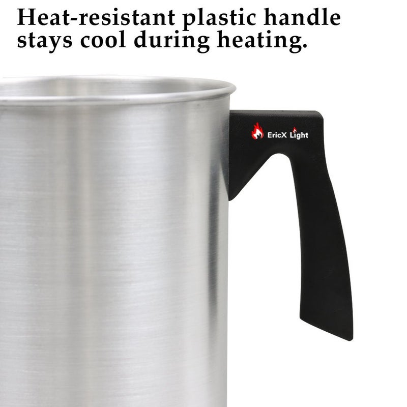 EricX Light Candle Making Pouring Pot, 4 pounds, Dripless Pouring Spout & Heat-resisting Handle Designed Wax Melting Pot, Aluminum Construction Candle Making Pitcher - Image 2