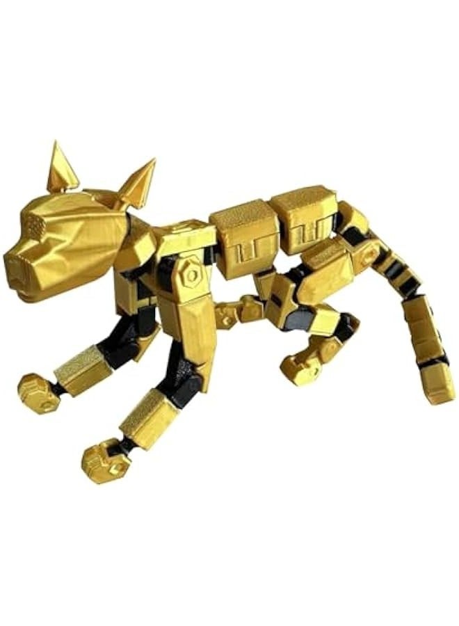 Generic 1PC（Assembly Completed） Robot Dog Action Figure, 2024 New 3D Printed Dog Model, Multi-Joint Movable Robot Dog, PVC Model Full Body Mobile Robot Dog Desktop Decoration Ornament, Yellow - Image 2