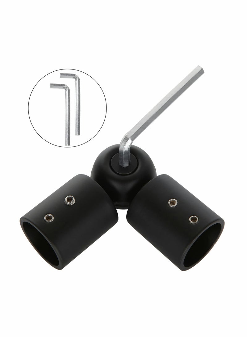 Cobest Heavy Duty Hinged Elbow Connector, 2 Pack Curtain Rod Corner Connector Elbow Connector for 1 Inch Bay Window Curtain Rods, Black - Image 5