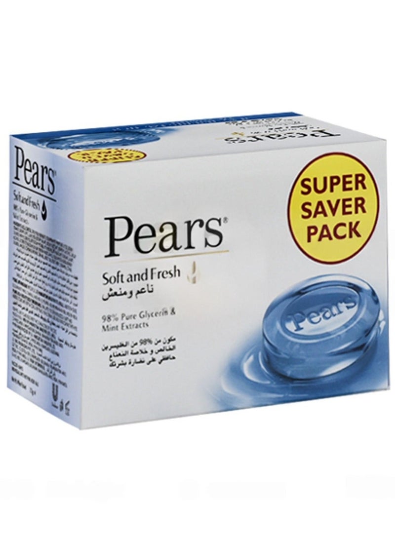 Pears 4 Pieces of Soap Soft and Fresh& 98% pure Glycerin,125g - Image 1