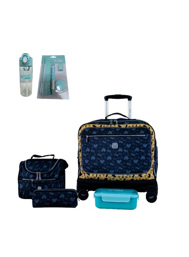 Wires WIRES 8 Wheels trolley bag with lunch bag, pencil case and lunch box  - Image 1