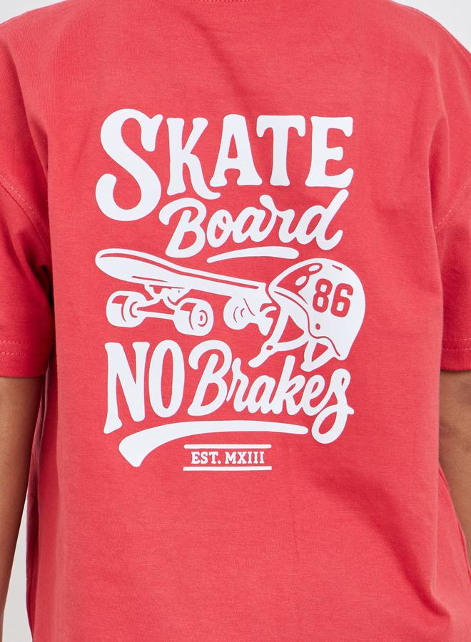 ستايلي طقم منسق من شورت وتيشيرت بطبعة جرافيك - Image 3