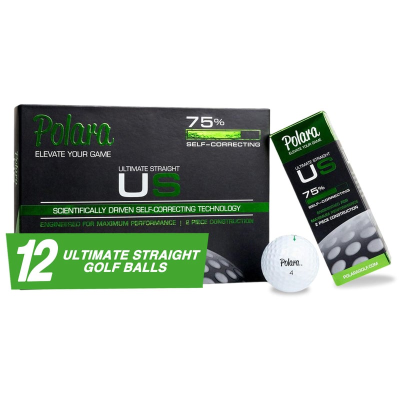 Polara Golf Self-Correcting Golf Balls – Soft Feel, Anti-Slice & Hook Correction, Exceeds USGA Limits, Dimple Pattern, High-Performance Balls for Men & Women Size: 1 box of 12 Style: Ultimate Straight White - Image 1