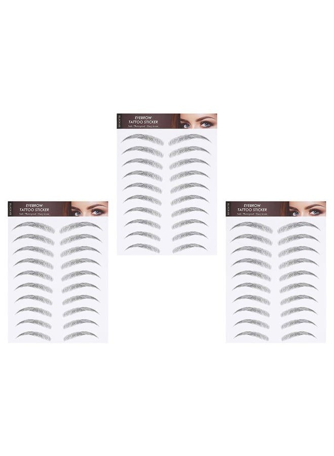 Lurrose Eyebrow Sticker Waterproof, 6D Temporary Brow False Eyebrow Stick On Eyebrow Transfer for Women, 3sheets (type1) - Image 1