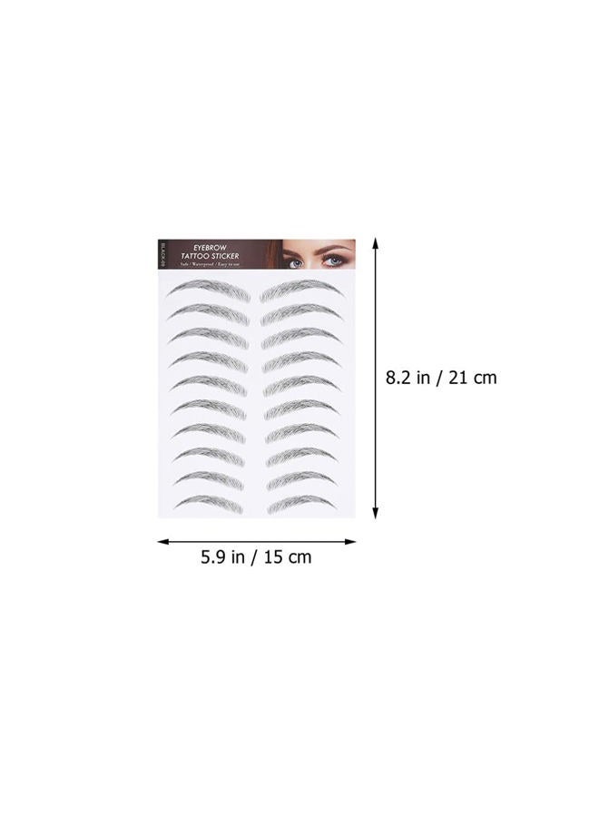 Lurrose Eyebrow Sticker Waterproof, 6D Temporary Brow False Eyebrow Stick On Eyebrow Transfer for Women, 3sheets (type1) - Image 2