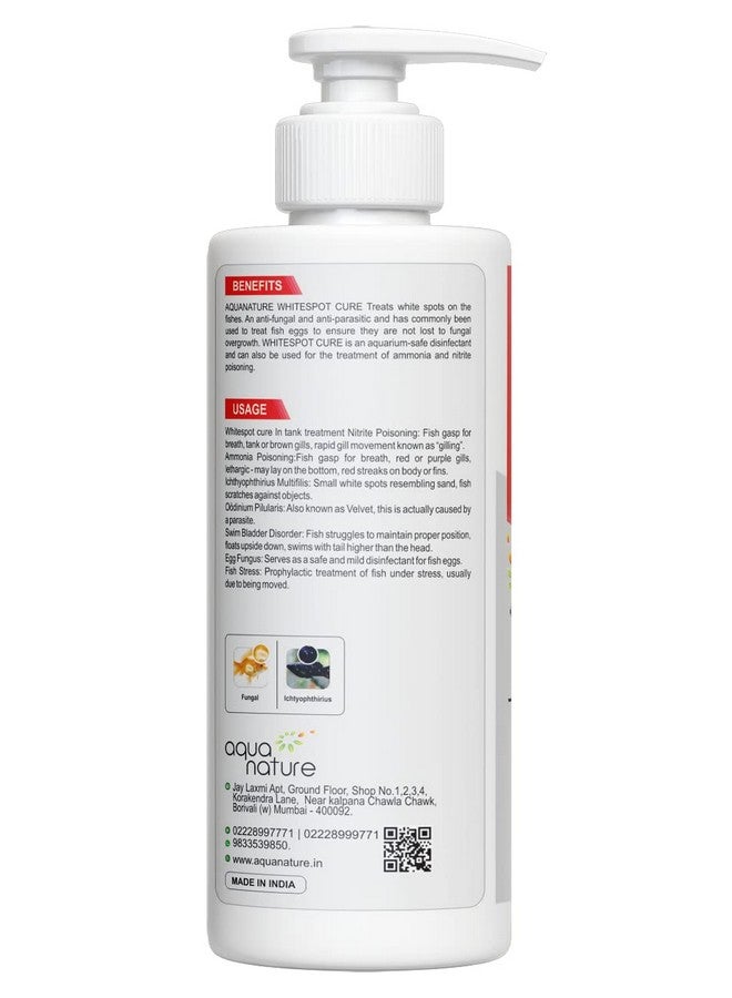 aqua nature aqua nature Aquarium Medicine Whitespot Cure Special (White Spot Velvet,Swim Bladder Disorder & Disinfectant For Fish Eggs For Fresh Water Aquarium) 120Ml - Image 2