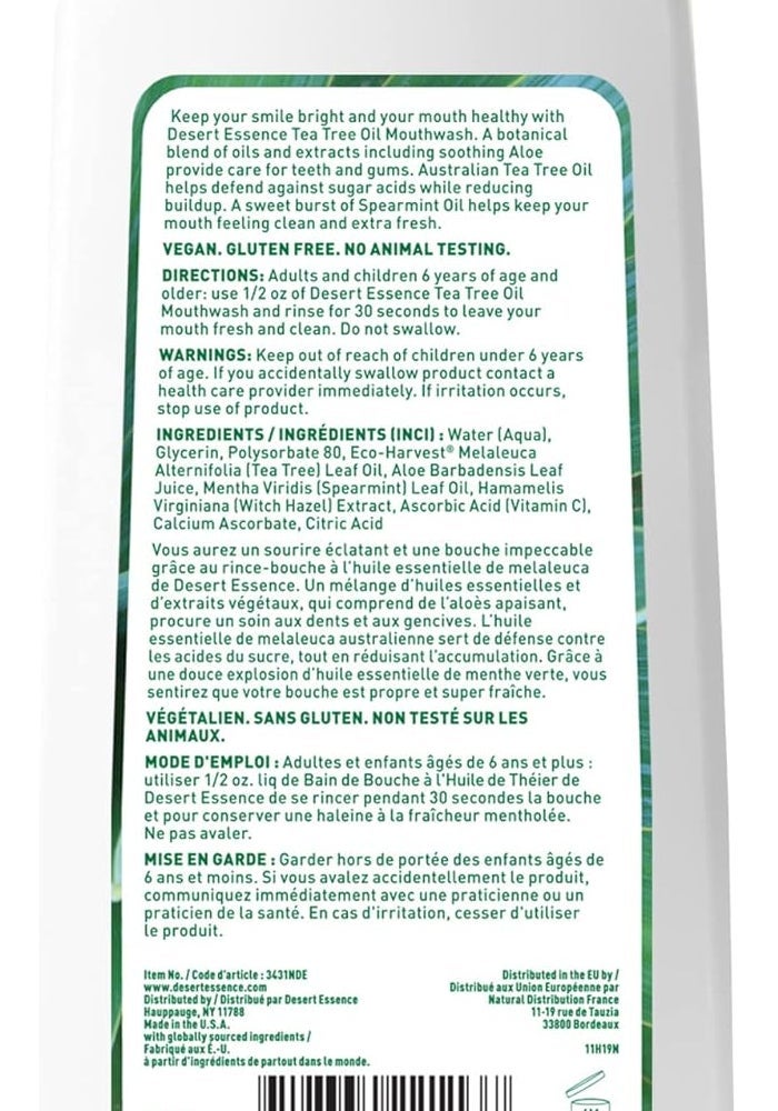 Desert Essence Natural Tea Tree Oil Mouthwash - 6 Pack of 16 fl oz Bottles - Image 3