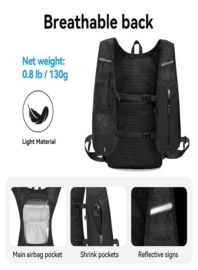 CROSS+GEAR Lightweight Hydration Backpack with 1.5L Water Bladder, CROSSGEAR Running Hydration Vest, Hiking Backpack for Men Women, Running Water Daypack for Cycling Hiking Marathon, Black - Image 5