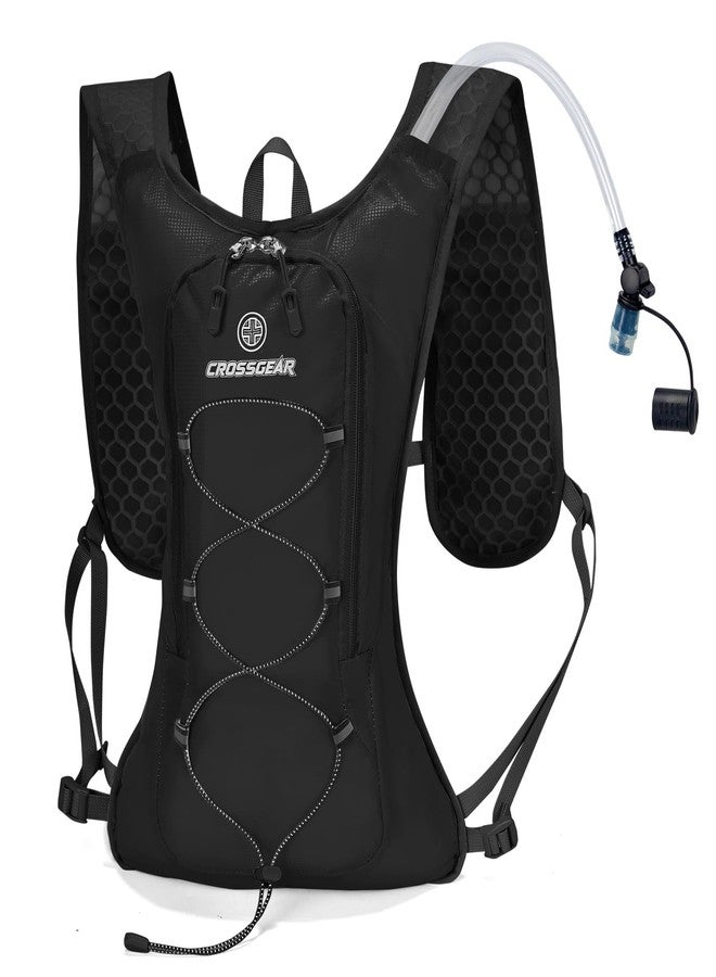 CROSS+GEAR Lightweight Hydration Backpack with 1.5L Water Bladder, CROSSGEAR Running Hydration Vest, Hiking Backpack for Men Women, Running Water Daypack for Cycling Hiking Marathon, Black - Image 3