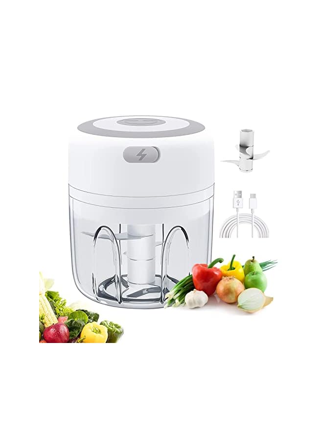IAF Electric Mini Garlic Chopper, USB Wireless Portable Small Food Processor,250ML Multi-function Wireless Grinder for Vegetables,Dicing, Mincing & Puree Chopper Manual Food-Processor - Image 2