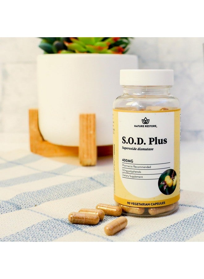 Nature Restore S.O.D. Superoxide Dismutase Supplement, 4,000 IU SOD-Like Activity, Vegan, 90 Capsules, Non-GMO, Gluten Free - Image 2