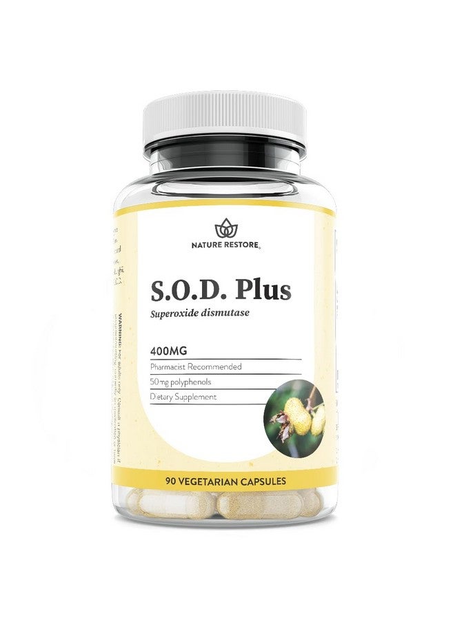 Nature Restore S.O.D. Superoxide Dismutase Supplement, 4,000 IU SOD-Like Activity, Vegan, 90 Capsules, Non-GMO, Gluten Free - Image 1