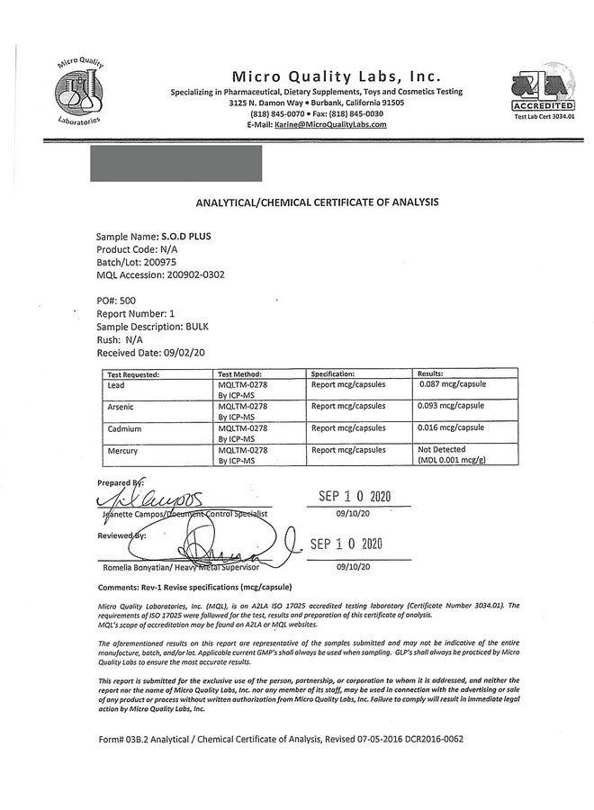 Nature Restore S.O.D. Superoxide Dismutase Supplement, 4,000 IU SOD-Like Activity, Vegan, 90 Capsules, Non-GMO, Gluten Free - Image 5