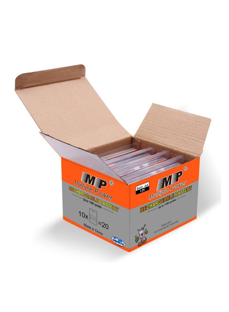 MP AA Rechargeable Batteries 2300mAh – 1.2V Ni-MH, Long-Lasting Power, Eco-Friendly – Pack of 20 for Cameras, Flashlights, Remotes & More  - Image 5