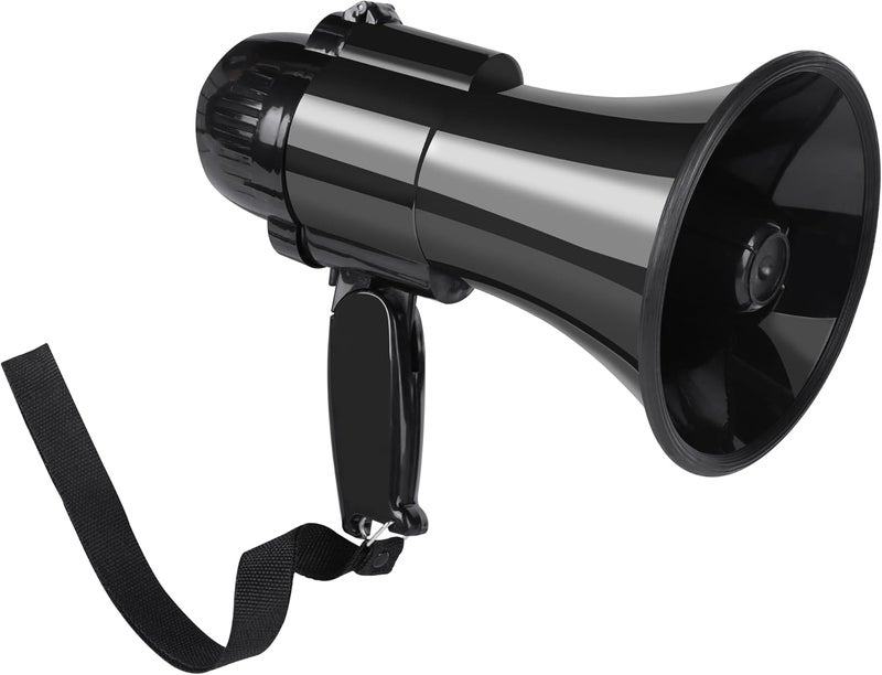 Loudmore 30 Watt Power Portable Megaphone Bullhorn Speaker Voice, Siren/Alarm and 240S Recording with Volume Control and Strap (Black) - Image 1