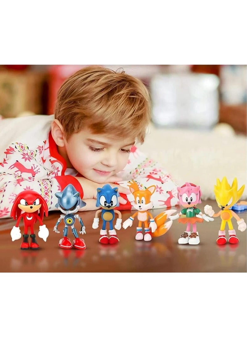 Sonic The Hedgehog Action Figures Set – 4.7 Inch Joint Movable Sonic Toys for Kids, Collectible Playset with Multiple Characters - Image 4