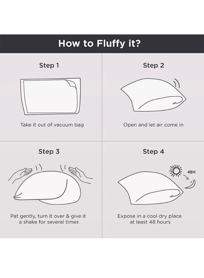 لونا هوم قطعة واحدة من وسادة حشو الريش من الدرجة الأولى ، وسادة دعم للرقبة مقاس قياسي بخمس نجوم - Image 4
