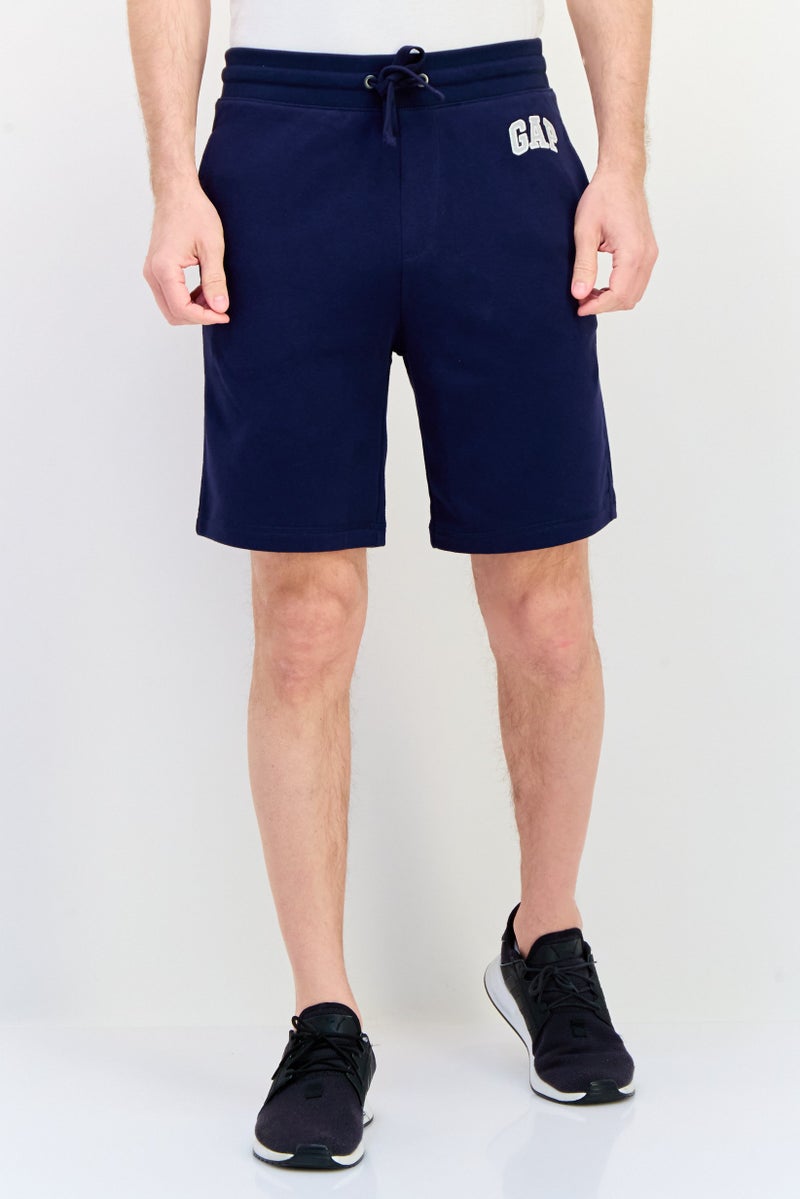 GAP Men Embroidered Logo Basic Shorts, Navy - Image 1