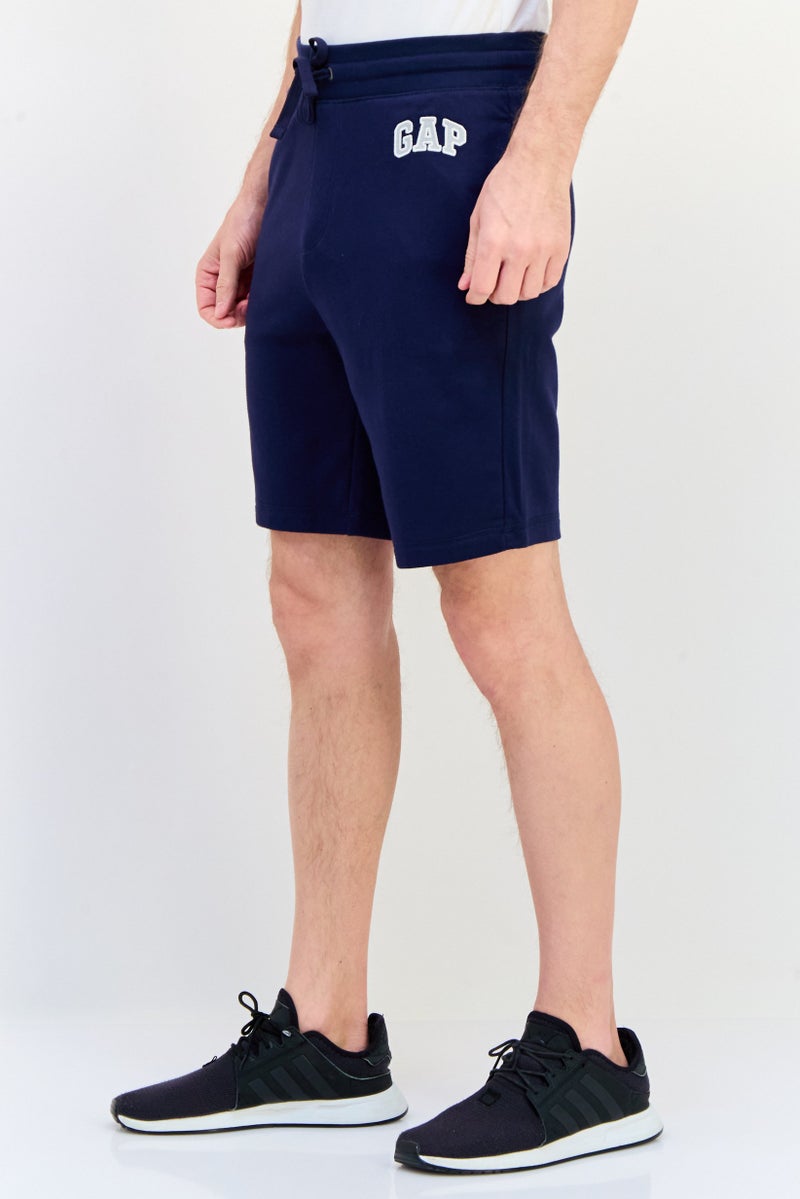 GAP Men Embroidered Logo Basic Shorts, Navy - Image 2