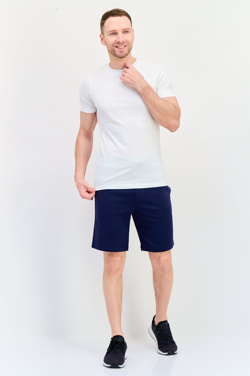 GAP Men Embroidered Logo Basic Shorts, Navy - Image 4