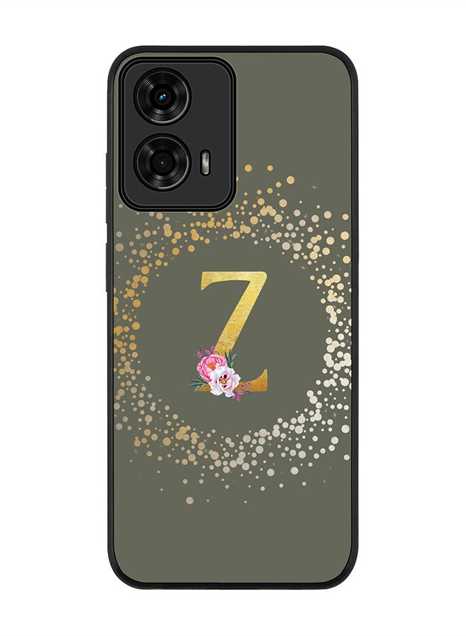 Stylizedd For Motorola Moto G04 / G04s Case,Slim fit Camera Protection, Shockproof Thin Phone cover - Custom Monogram Floral - Z (Olive Green ) - Image 1