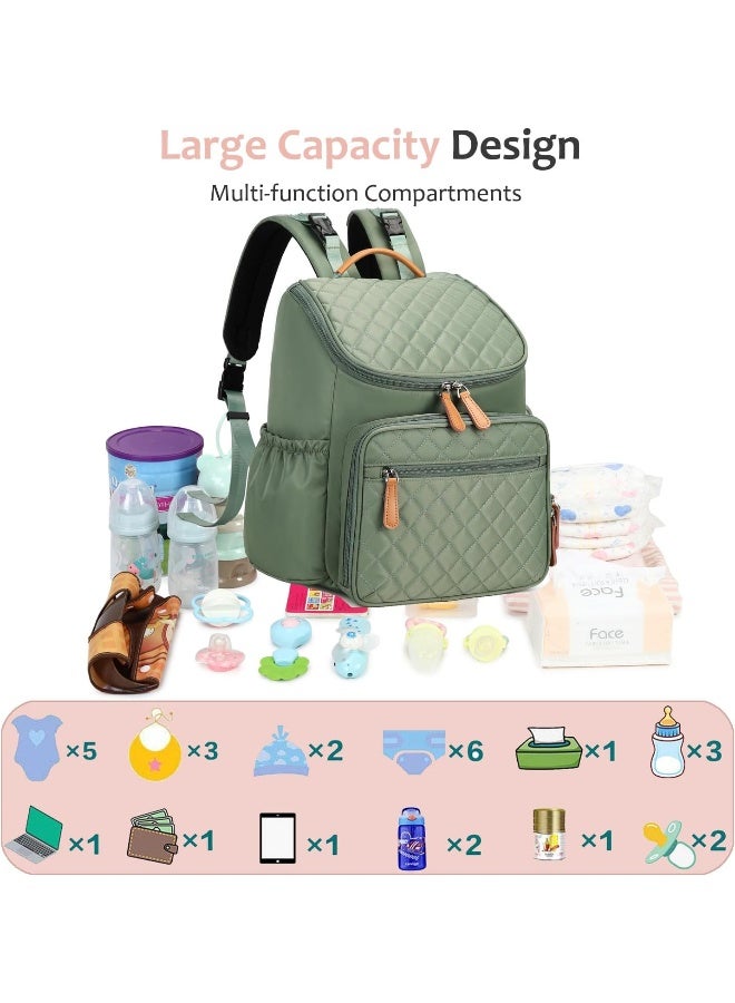 LORADI Large Capacity Diaper Bag Backpack with Stroller Clips - Image 2