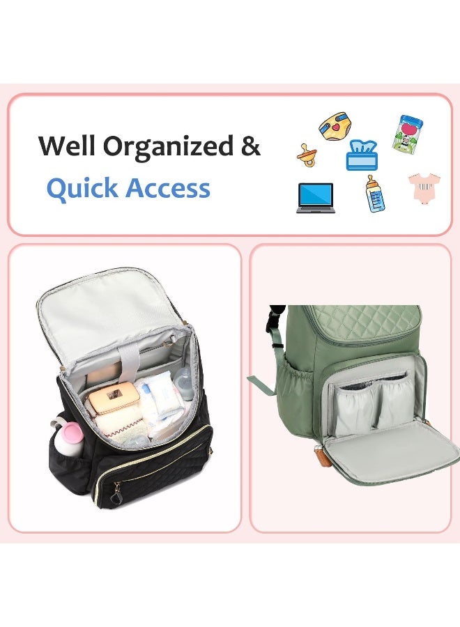 LORADI Large Capacity Diaper Bag Backpack with Stroller Clips - Image 3