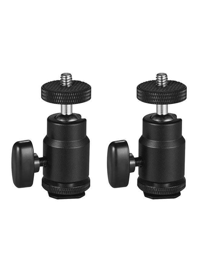 NIBEMINENT 2-Piece Flexible Ball Head Adapter Base For DSLR Camera Black - Image 1