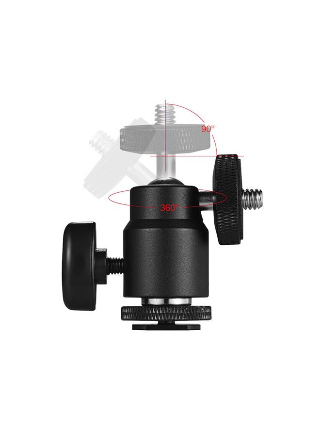 NIBEMINENT 2-Piece Flexible Ball Head Adapter Base For DSLR Camera Black - Image 2