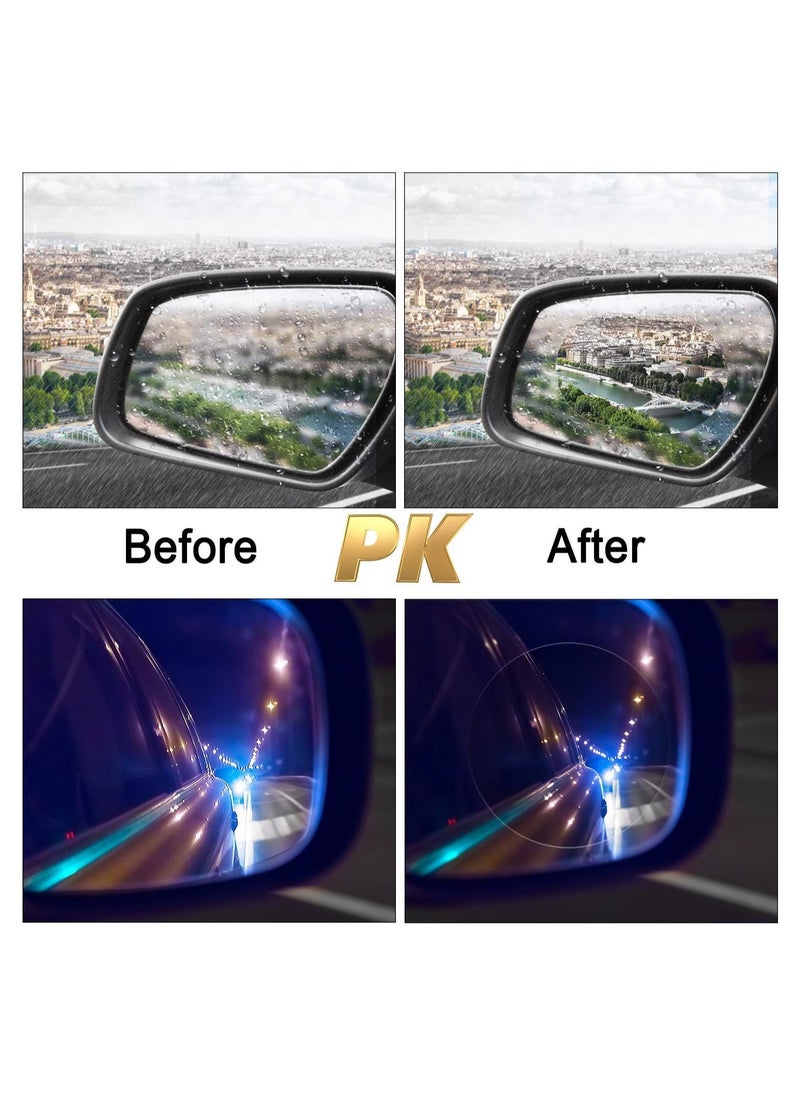 RATSAW 12 Pieces of Car Rearview Mirror Film Anti Fog Anti Glare Anti Scratch Anti Mis Rainproof Waterproof HD Nano Clear Protective Sticker Film for Car Mirrors Side Windows Safe Driving  - Image 4