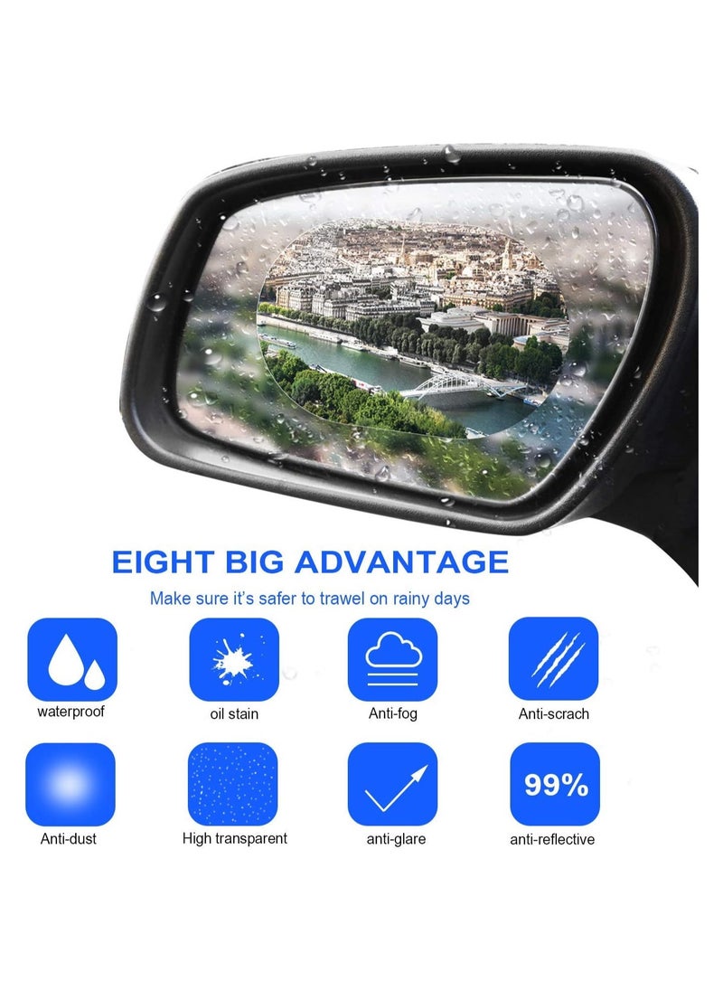 RATSAW 12 Pieces of Car Rearview Mirror Film Anti Fog Anti Glare Anti Scratch Anti Mis Rainproof Waterproof HD Nano Clear Protective Sticker Film for Car Mirrors Side Windows Safe Driving  - Image 3