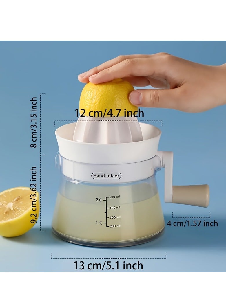 Hihonor Hand Crank Citrus Juicer, Portable Juicer, Durable and Easy to Clean, Makes Fresh Lemon Orange Juice, Ideal for Restaurant Use, 500 ml, Green  - Image 5