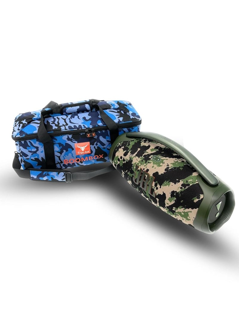 Angry Bull Speaker Bag Safety Carrying Case with Shoulder and Handy Strap Travel Bag for JBL Boombox 3 Portable Bluetooth Speaker Army - H  - Image 1
