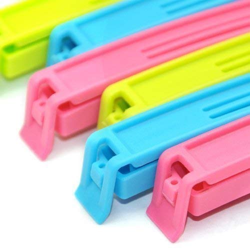 Truvic 12 Pc 3 Different Size Plastic Food Snack Bag Pouch Clip Sealer for Keeping Food Fresh for Home Kitchen Camping Snack Seal Sealing Bag Clips Multi Color - Image 1