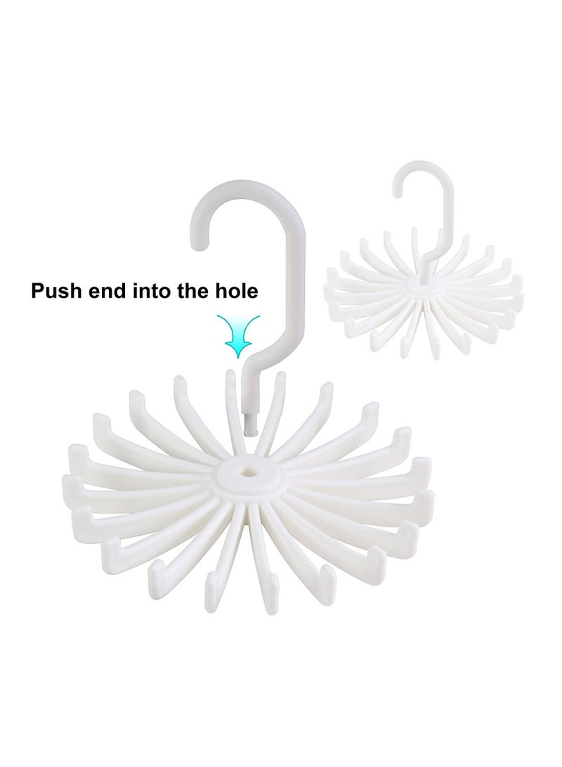 360 Degree Twirl Ties Rack Organizer Belt Hanger Hook for Closet Organizer Storage, White  - Image 2
