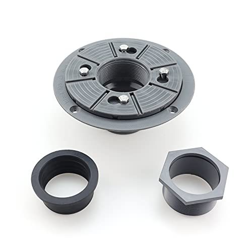 Bernkot 2 Inch Shower Drain Base Kit - PVC Sub Drain with Base Flange, Adaptor, Coupler and Gasket for Square/Linear Shower Installation - Image 1
