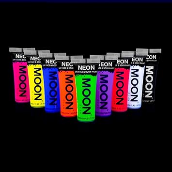 Moon Glow Intense Neon UV Face Body Paint 12ml Set of 9 - Image 2