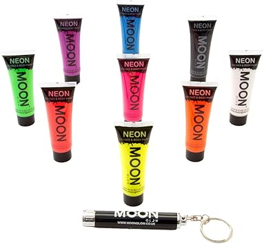 Moon Glow Intense Neon UV Face Body Paint 12ml Set of 9 - Image 3