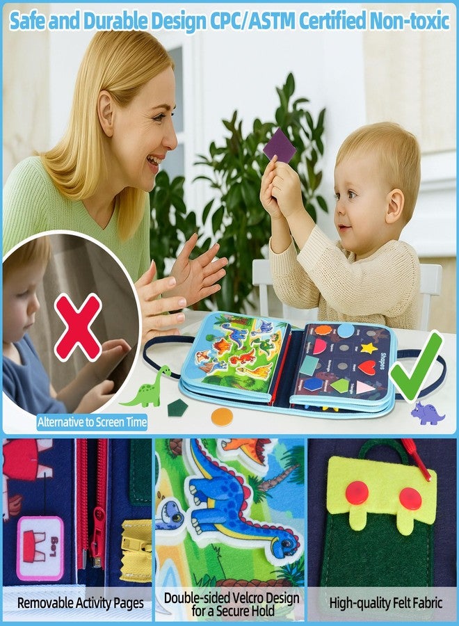 lucdnc Toddler Busy Board Montessori Toys for 3 Year Old Birthday Gifts for Kids 10 Pages in 1 Soft Felt Activity Book Develop Fine Skills Educational Learning Sensory Travel Toys for Airplane Car - Image 5