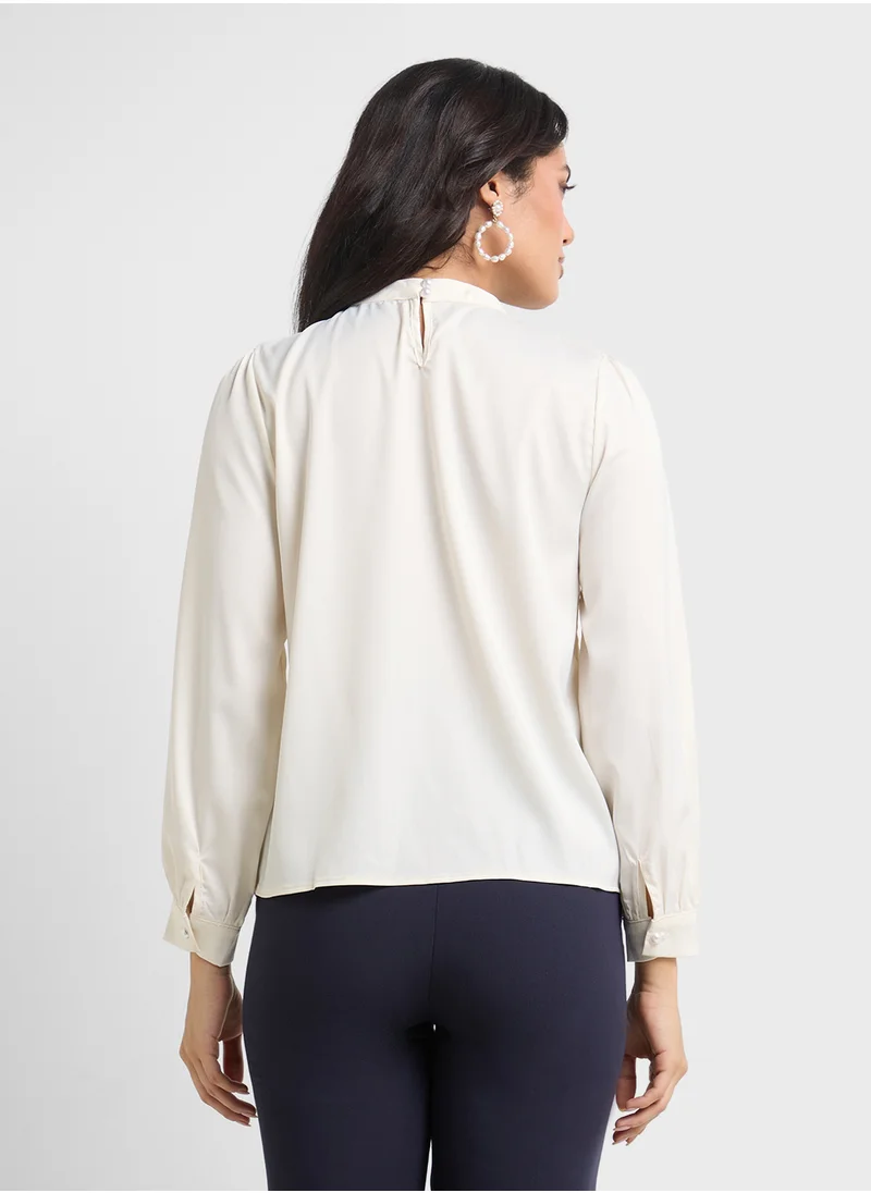 ELLA Top With Embellished Neckline