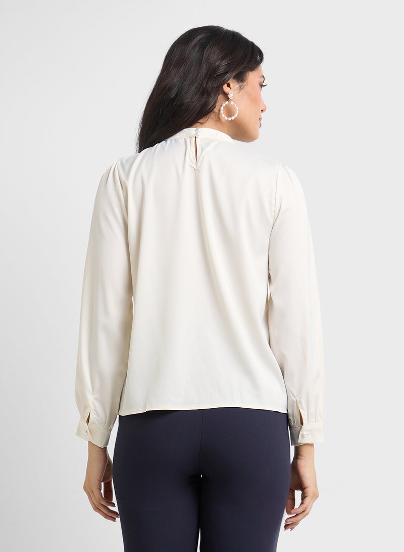 ELLA Top With Embellished Neckline  - Image 2