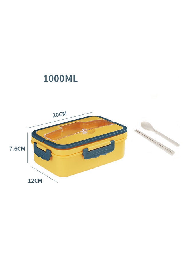 Arabest Wheat Straw Microwave Lunch Box - Yellow Yellow 12 x 20 x 7.6cm - Image 1