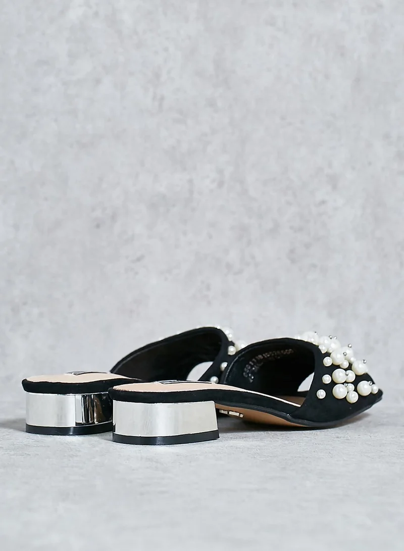 LOST INK Pearl Embellished Sandals