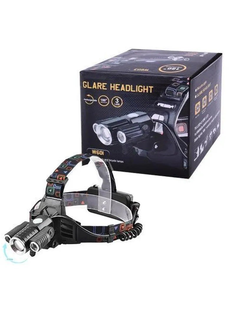 W602 Powerful Headlamp with LED T6+XPE x 2pcs 18650 Battery and Zoom in and out
