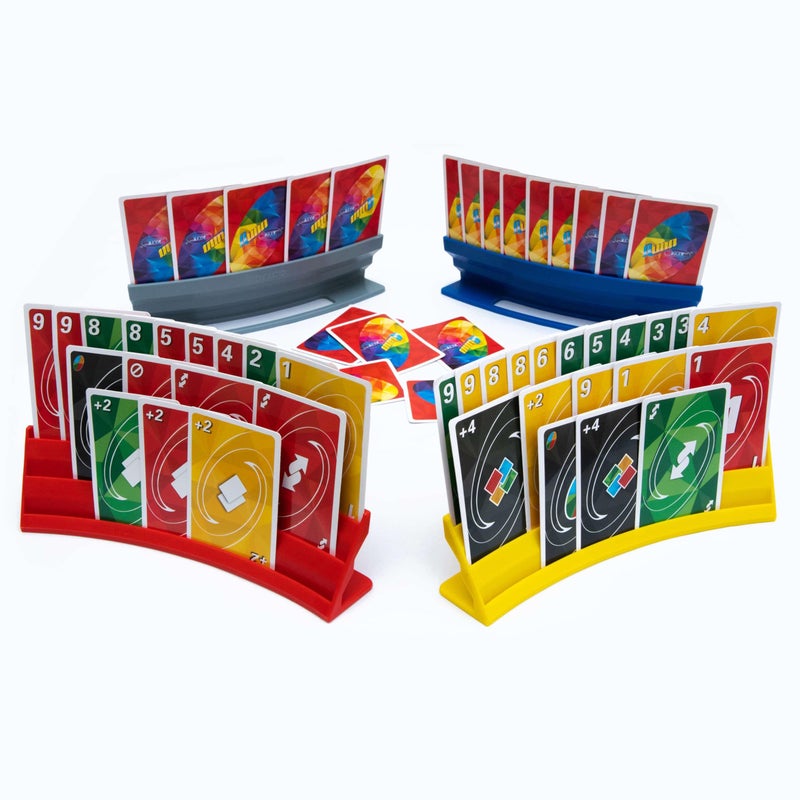 BORICO Card Holders for Playing Cards 4 Pack Playing Card Holder for Kids and AdultsStackable Storage Game Card Tray for Arthritis Patients with a Travel Pouch 4 Colors - Image 2