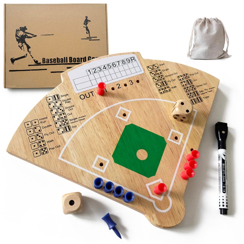 Deartisan Baseball Board Game Oak Made Leisure Game for Sport Battle Table Game for Family Party Holiday Coffee Travel Time Gameboard - Image 2